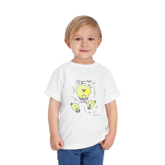 Toddler Tee - Let Your Light Shine, Cute and Adorable Positive vibes - 1T-5T Sizes Available