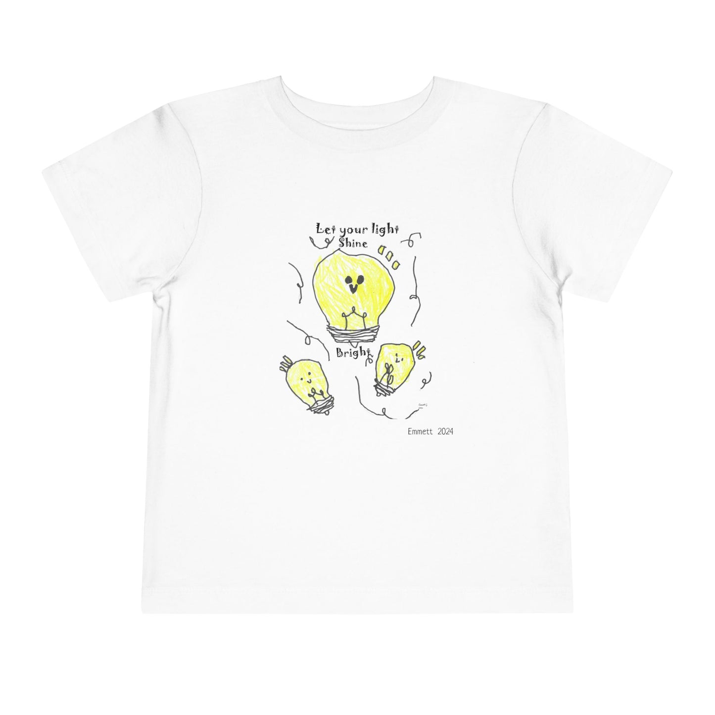 Toddler Tee - Let Your Light Shine, Cute and Adorable Positive vibes - 1T-5T Sizes Available