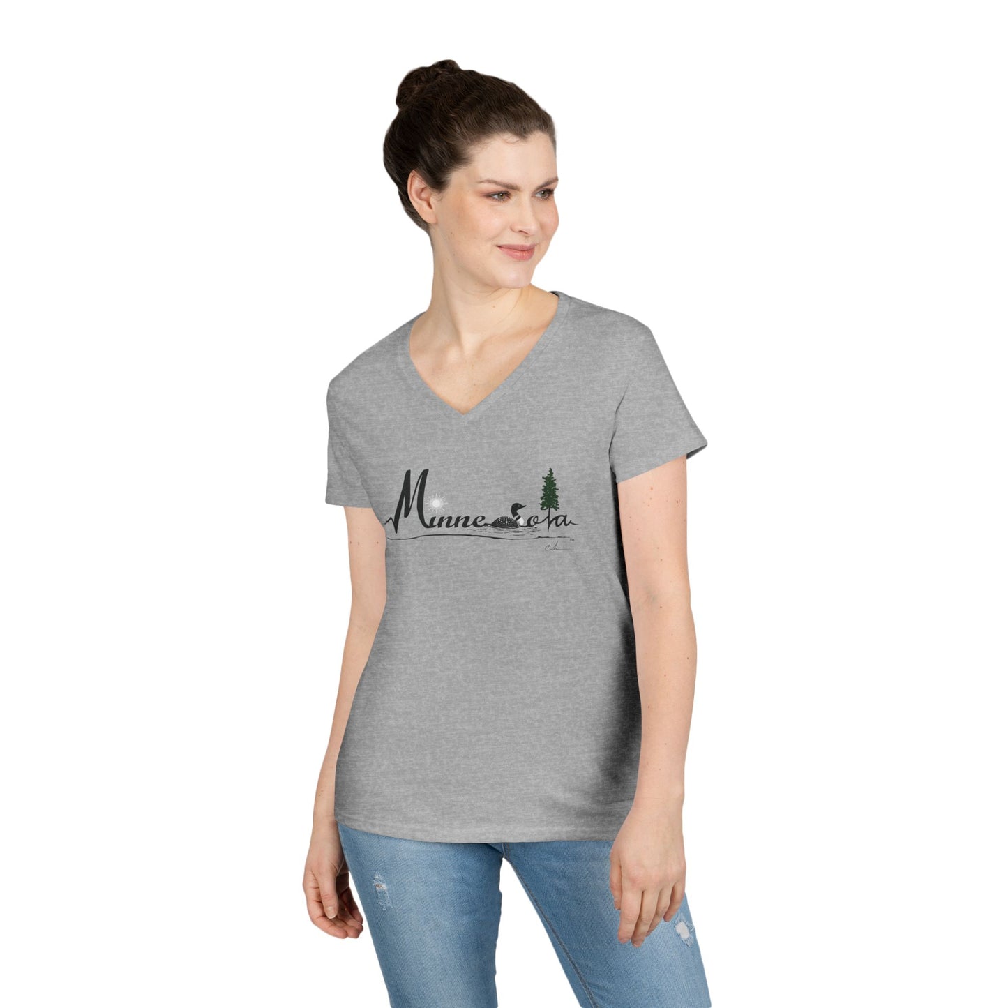 Minnesota Loon Ladies' V-Neck T-Shirt