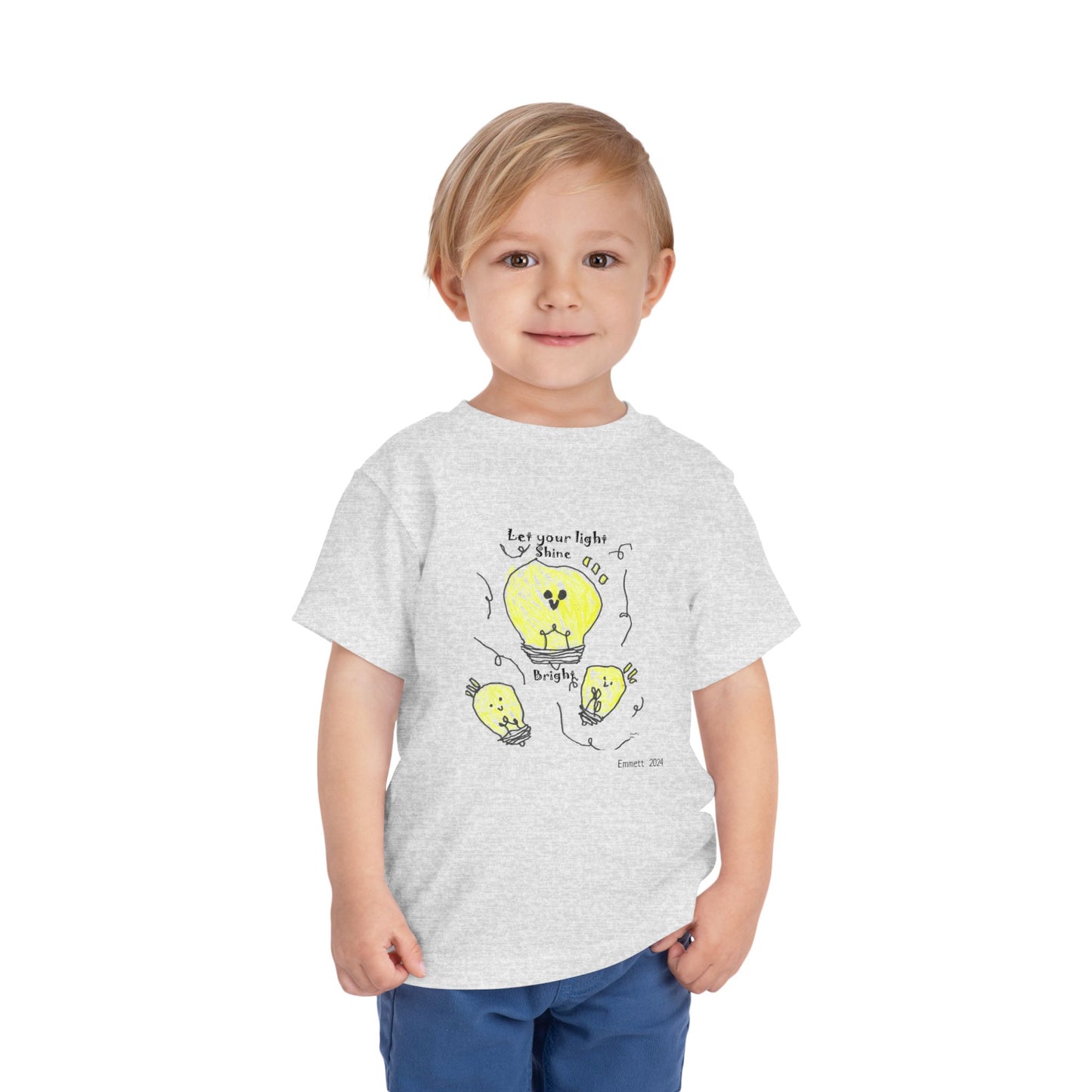 Toddler Tee - Let Your Light Shine, Cute and Adorable Positive vibes - 1T-5T Sizes Available