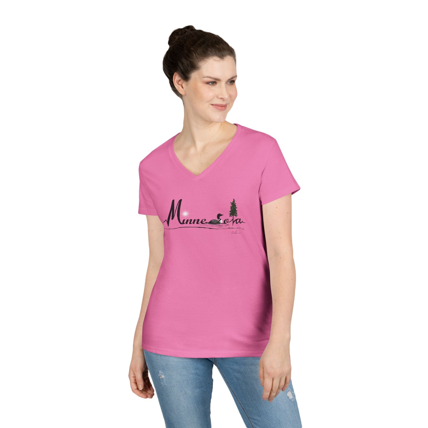 Minnesota Loon Ladies' V-Neck T-Shirt