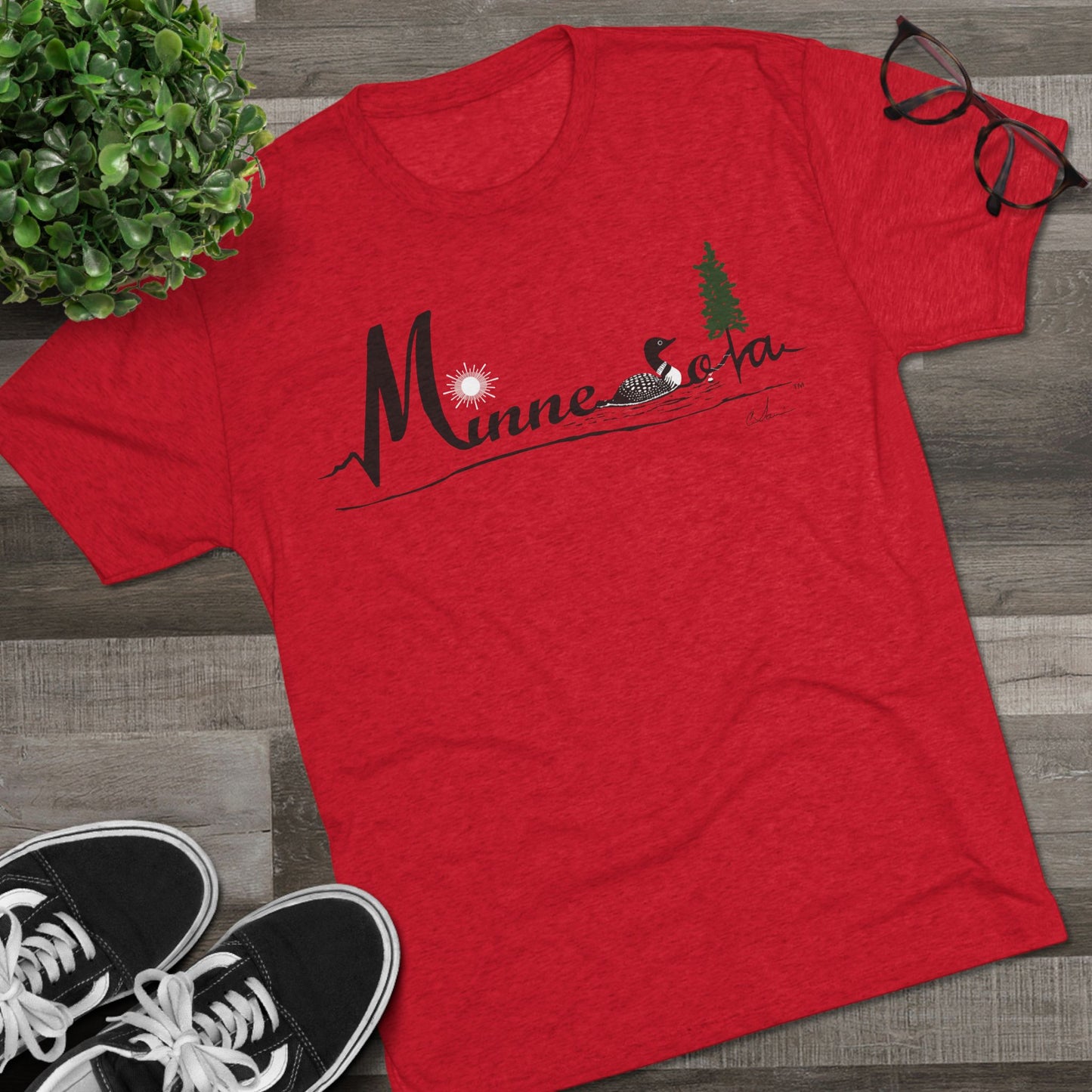 Minnesota Loon Logo Poly/Cotton blend T-shirt-Unisex Sizing