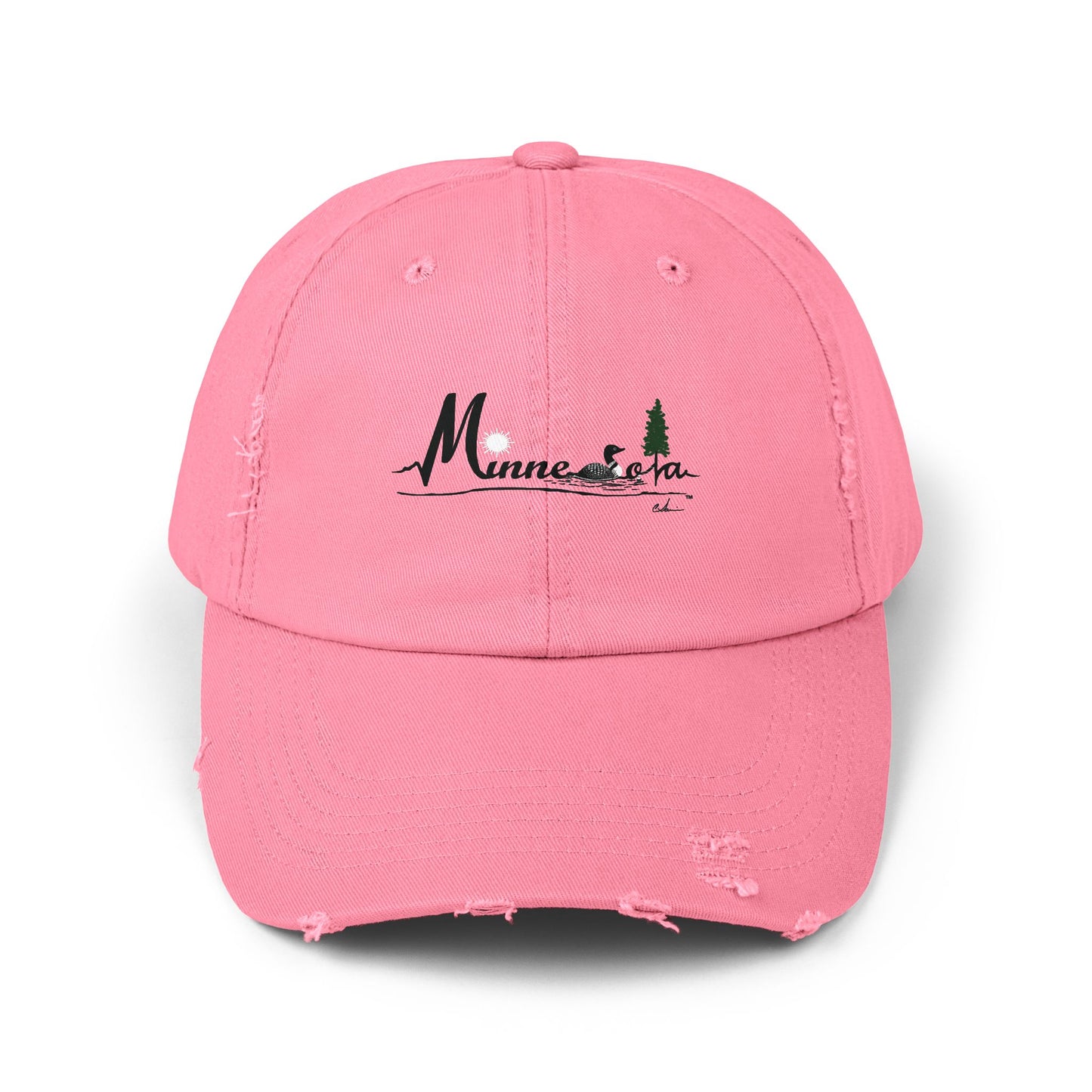 Minnesota Loon Design Distressed Cap - Unisex