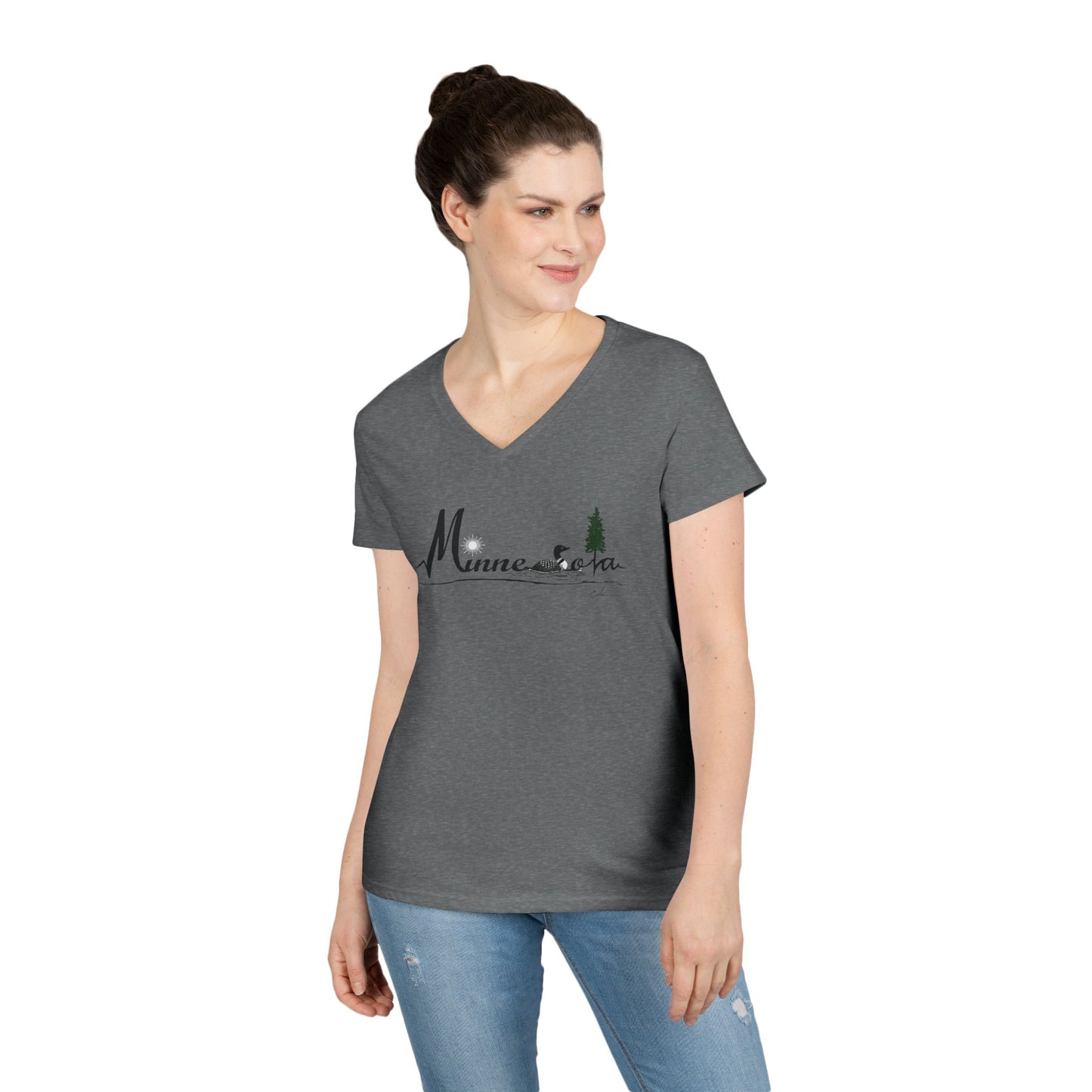 Minnesota Loon Ladies' V-Neck T-Shirt