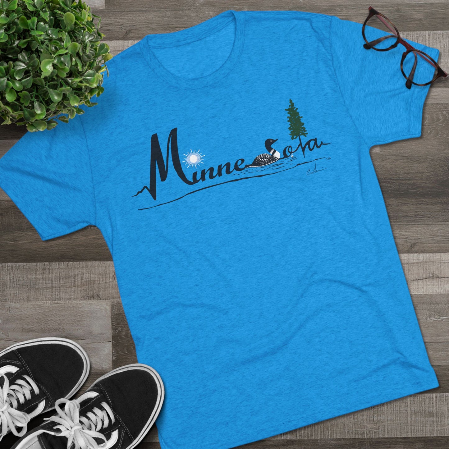 Minnesota Loon Logo Poly/Cotton blend T-shirt-Unisex Sizing