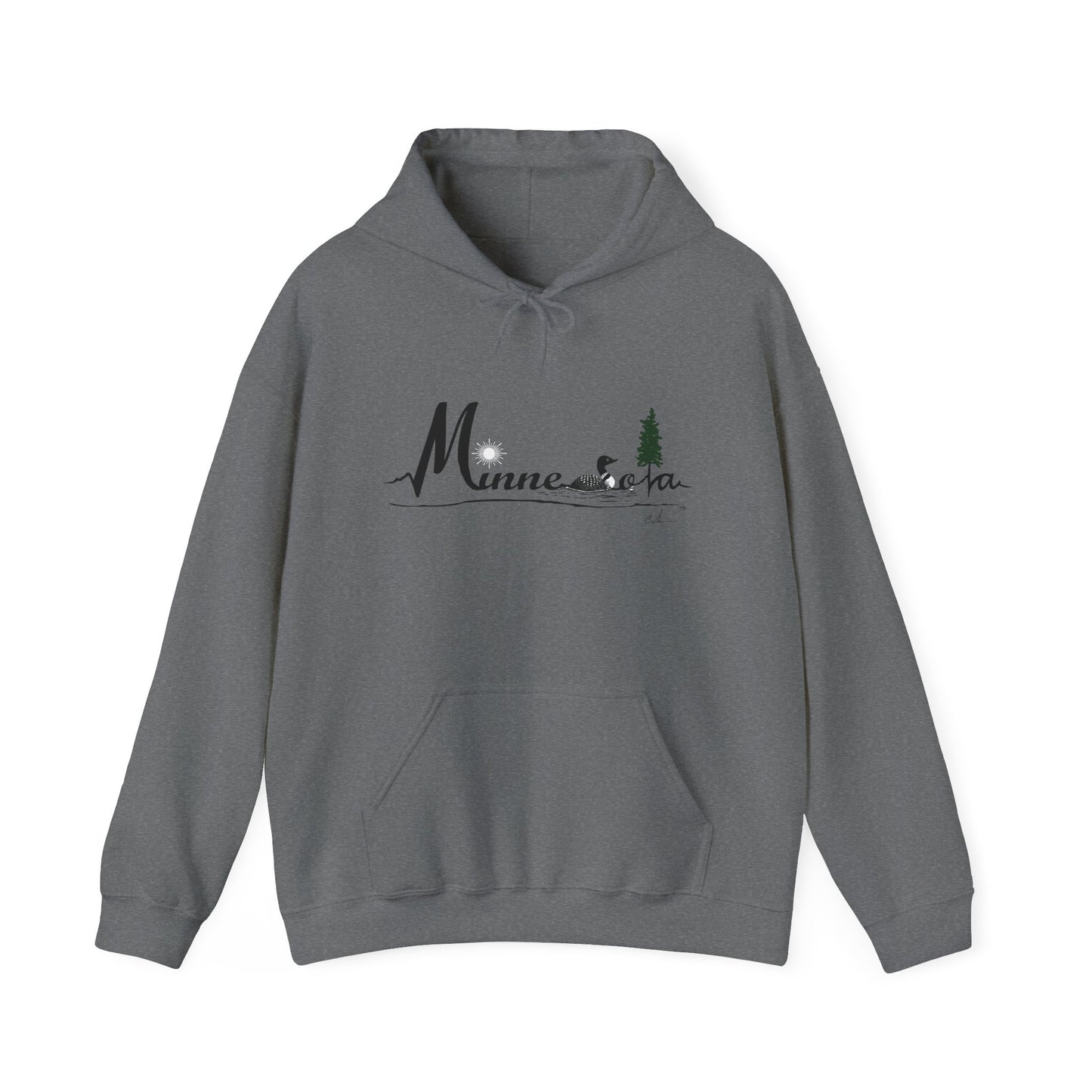 Minnesota Loon Logo Hooded Sweatshirt -Cotton/Poly blend-Personalization Available