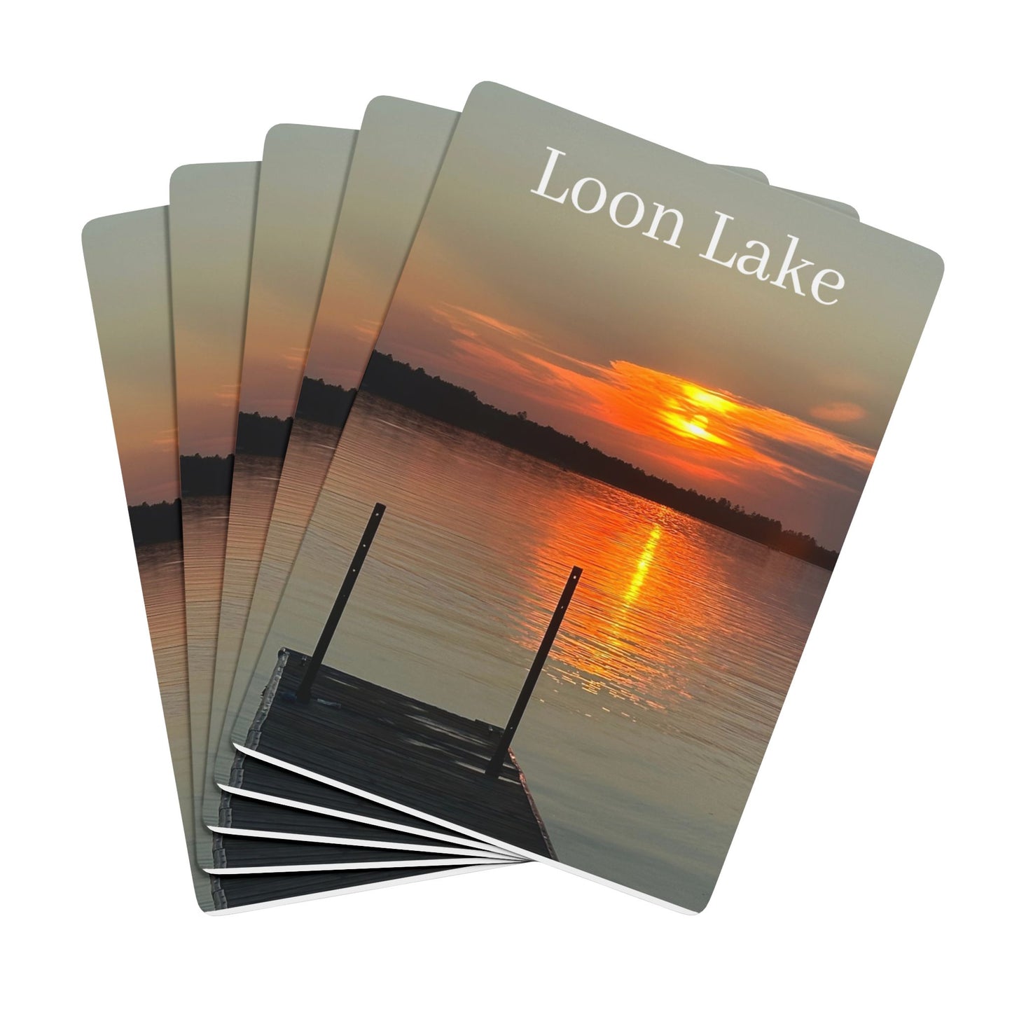 Playing Cards - Sunset Loon Lake Custom Photo Design