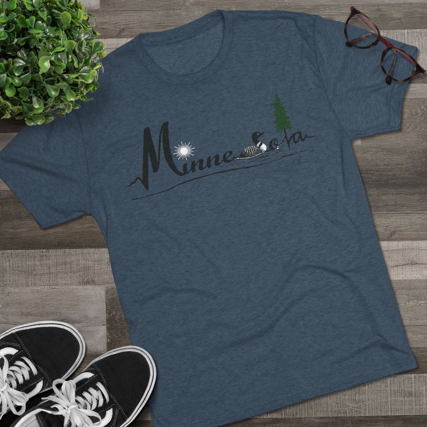 Minnesota Loon Logo Poly/Cotton blend T-shirt-Unisex Sizing