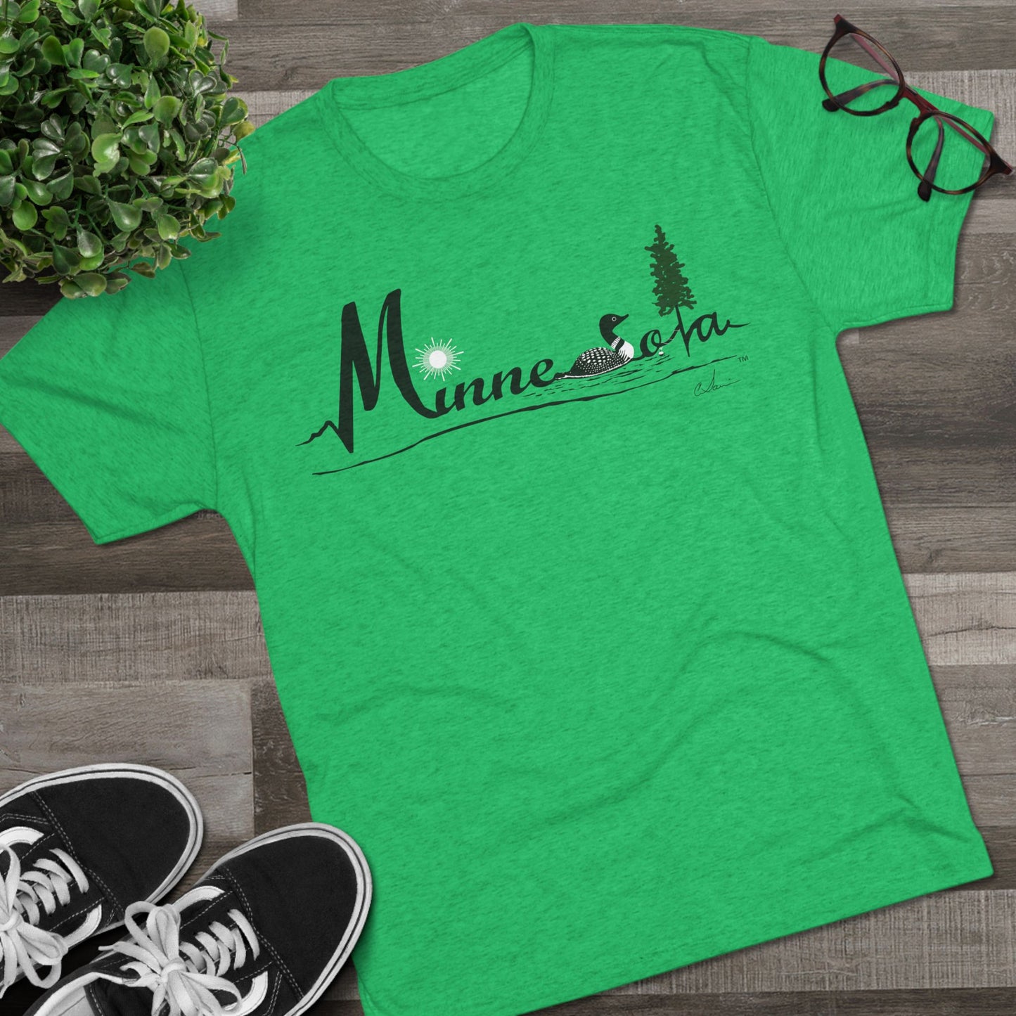 Minnesota Loon Logo Poly/Cotton blend T-shirt-Unisex Sizing