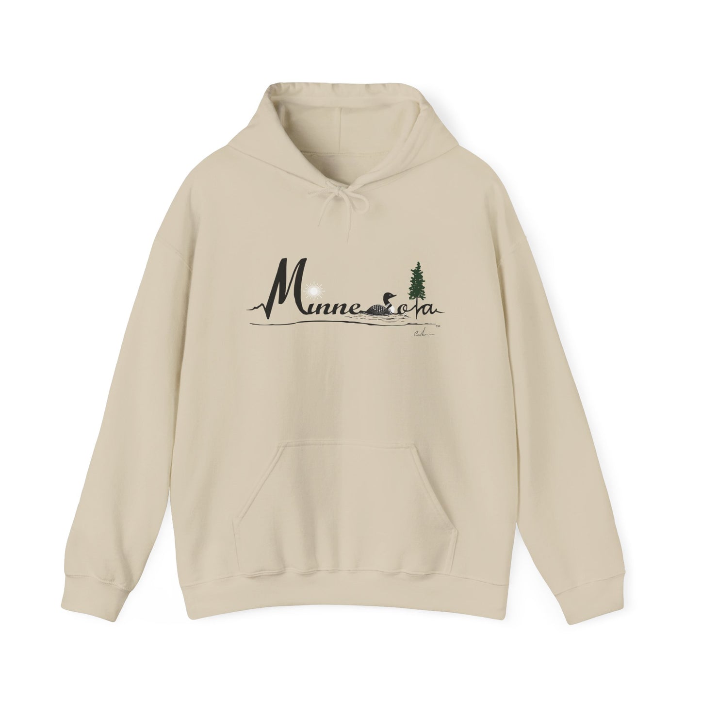 Minnesota Loon Logo Hooded Sweatshirt -Cotton/Poly blend-Personalization Available