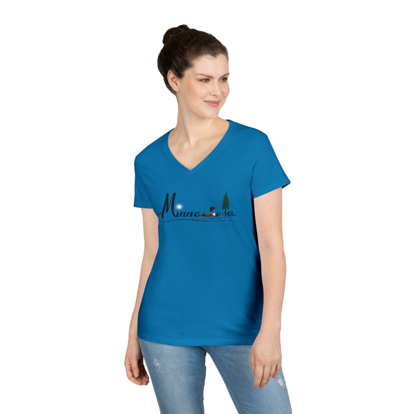 Minnesota Loon Ladies' V-Neck T-Shirt