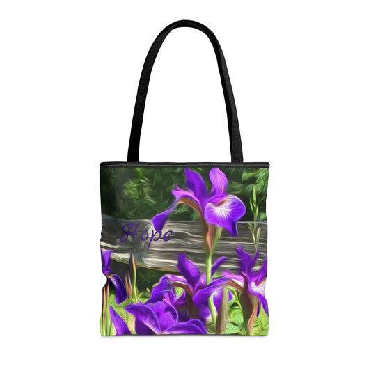 Tote Bag with Siberian Lily Artwork of Hope 18"x18"